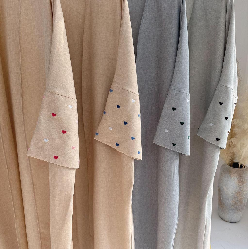 Eleganter Loriya 2024 bestickter Cardigan-Bademantel LR712 - Modischer Stil aus Dubai & der Türkei