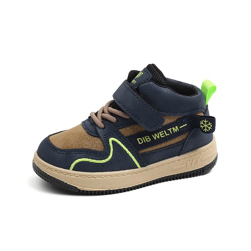 

New Spring and Autumn High-top College Style Fashionable and Versatile Soft-soled Sneakers for Boys and Girls 21 королівський синій колір