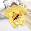 2026 Kids ShortSleeved Cartoon Printed Pikachu Game New Style TShirt Boys and Girls Casual Shirt for Leisure UseSportsShirt