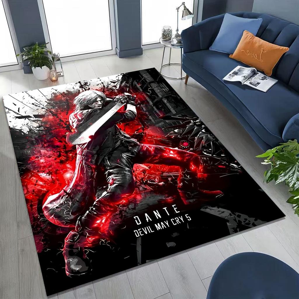 3D D-Devil May Cry DMC Games Vergil Dante Tapijt voor Slaapkamer Woonkamer Bank Huis Deurmat Decor, Groot Kinderspeel Antislip Vloermat