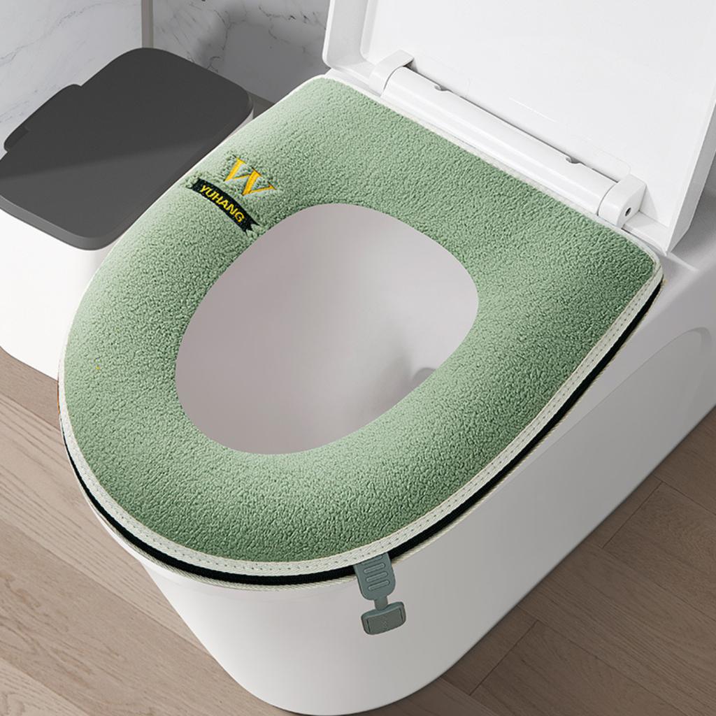 Fleece-lined, Warm, Thickened, Washable Toilet Seat Cover, Universal Toilet Seat Mat.