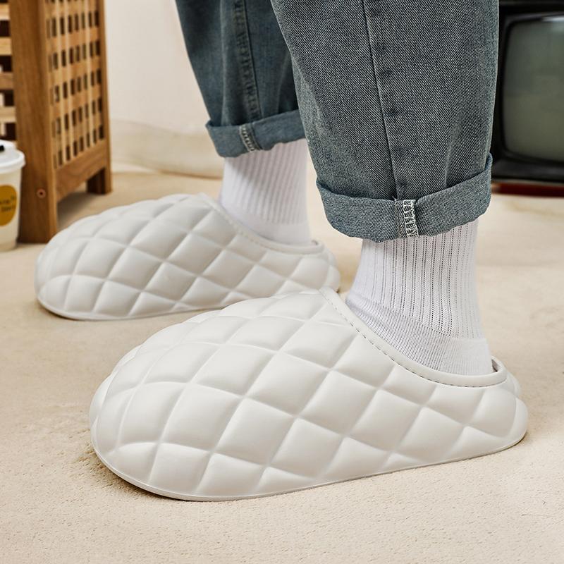 Fashion Men's Shoes Slippers For Home Cute Pineapple Big Round Toe Bathroom Water Proof Lightweight Platform Warm Plush Mens Slipper