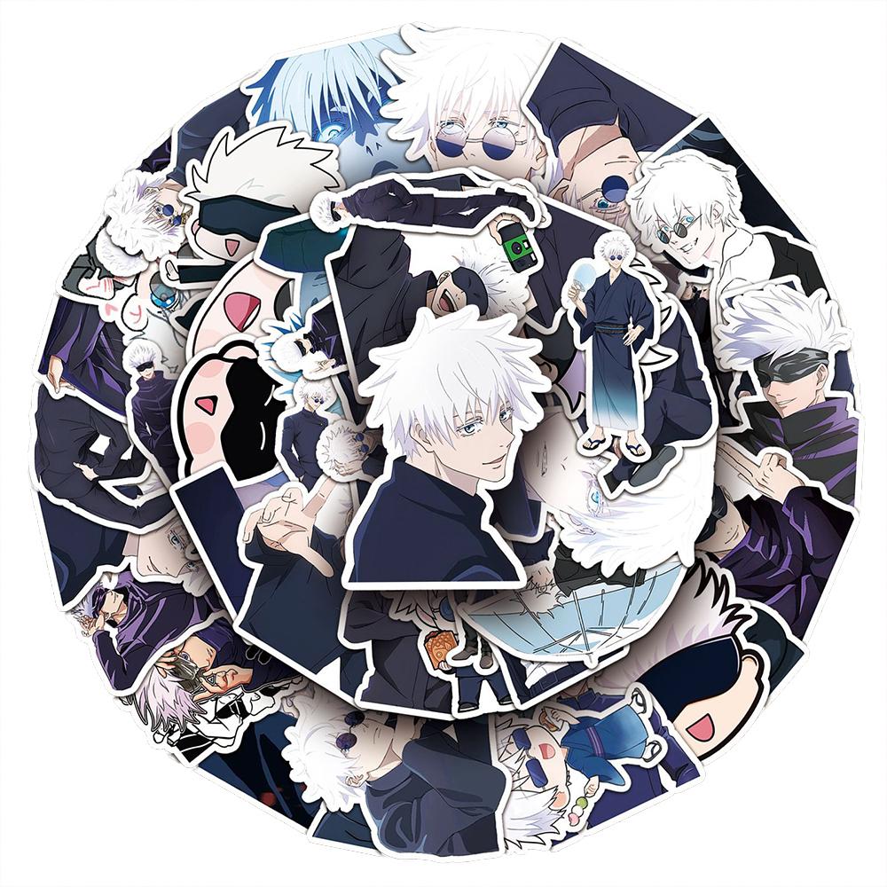 10/30/50ks Gojo Satoru Anime Jujutsu Kaisen Samolepky Kreslená Postava Obtisky Poznámkový blok Telefon Kytara Cool Samolepka Dekorace Hračka