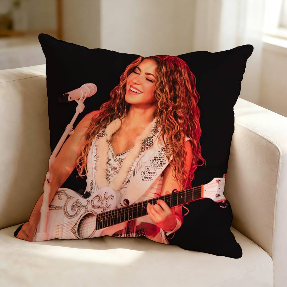 Singersongwriter SShakira Pillow Case Square DoubleSided Sofa Cushion Cover Bedroom Bedside Pillow