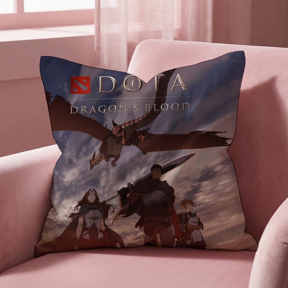 Game Cool D-Dota2 Cushion Cover Multi-Scene Pillow Cover for Home & Car - Reversible, Soft & Durable for Daily Use