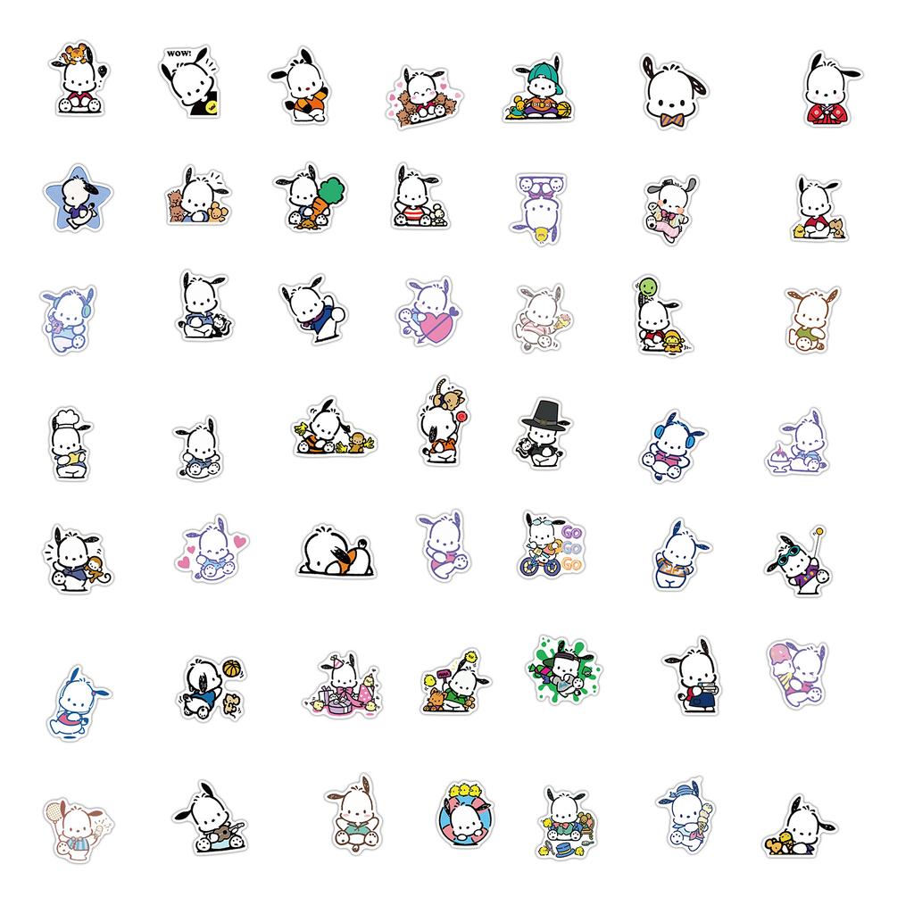 50/100PCS Sanrio Pochacco Cartoon Stickers Waterproof Graffiti Phone Laptop Luggage Guitar Notebook Stickers Decals Kids Toys