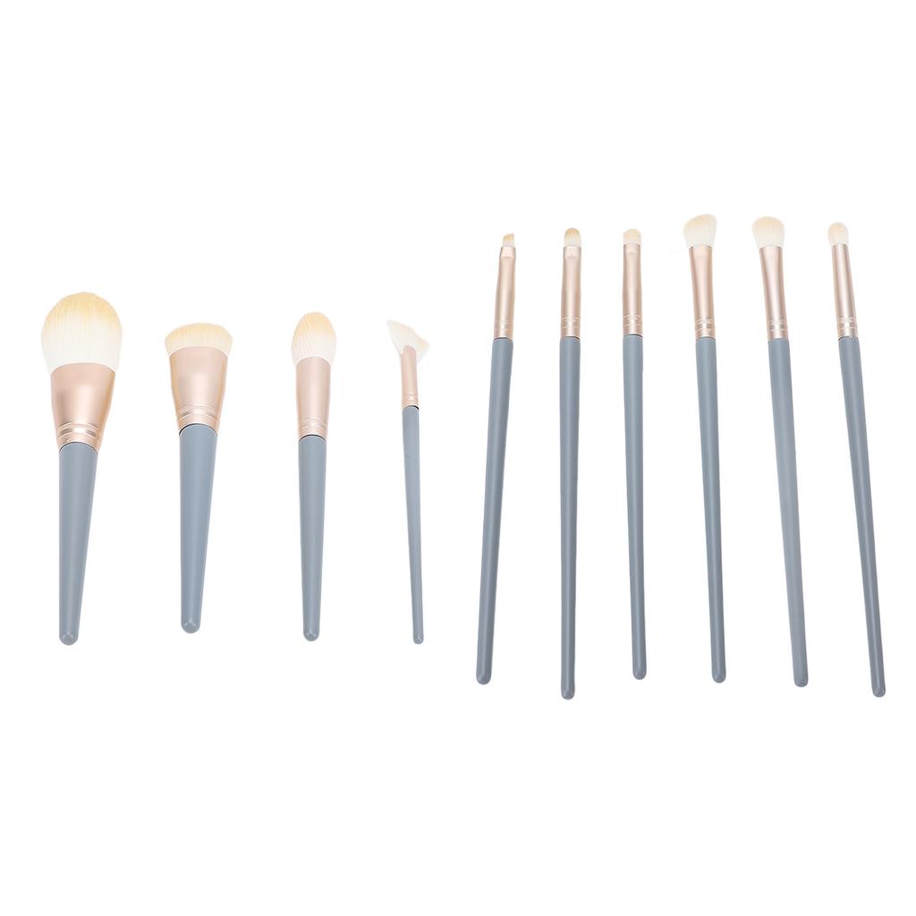 10pcs Makeup Brush Set Fibre   Loose Powder Brush Professional Cosmetic Brush Set for Face Eye