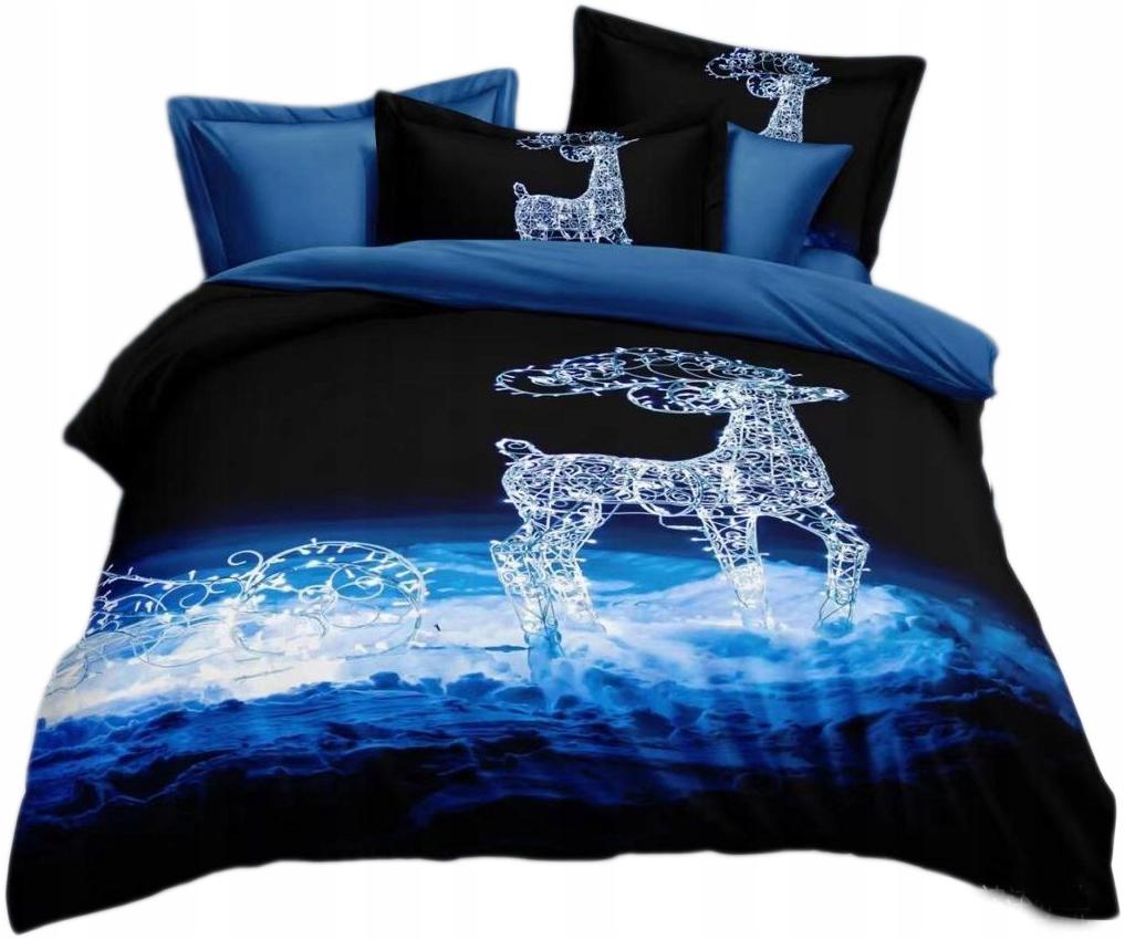 Bedding set 200x220 + 2 x 70x80 reindeer, Christmas tree, bubbles