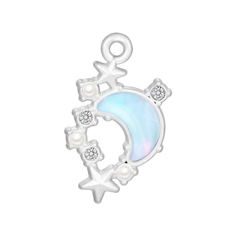 Stainless Steel Charms Crystal Zircon Cherry Moon Star Heart Bow Knot Sun Pendant Beads For Jewelry Making Woman DIY Accessories