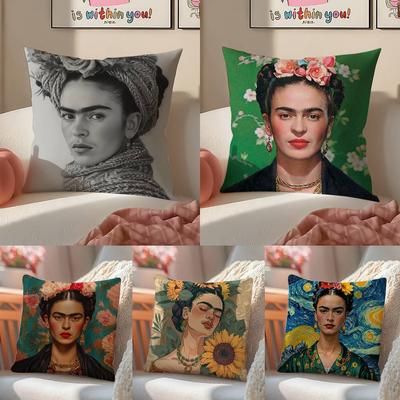 Moderní umělecká díla Frida Kahlo-Krásný povlak na polštář Pohodlí Pohovka Postel Hedvábně elegantní Skrytý zip Dekorativní povlak na polštář