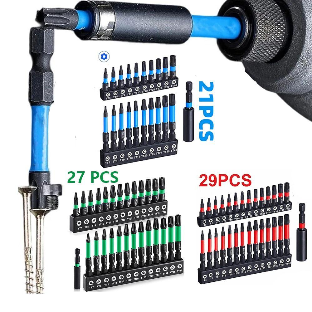 21/27/29 PCS Magnetic Impact Torx Bit Set Hex Head Shank Star Impact Drill Bit Set  Drill Bit