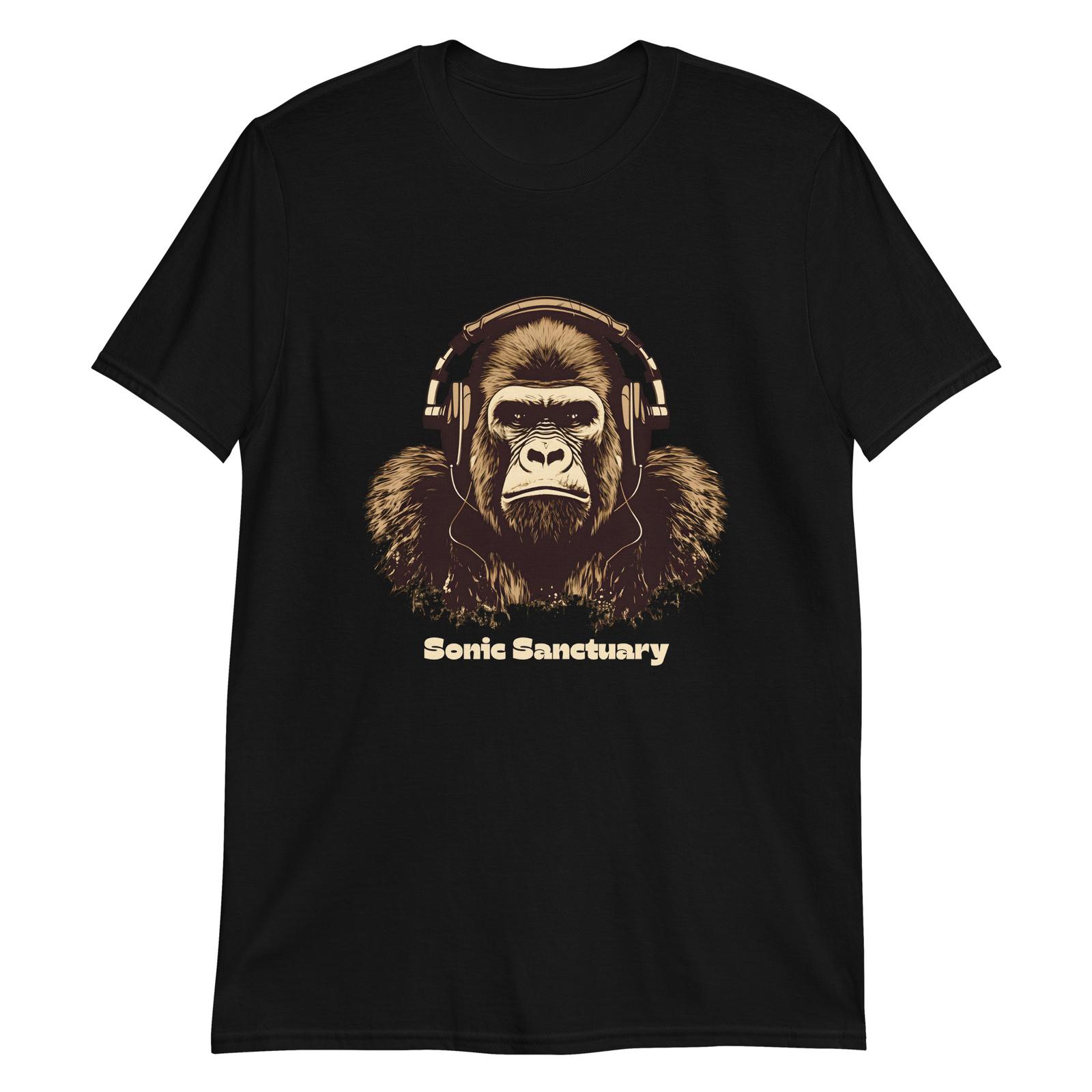 Sonic Sanctuary: Musical Gorilla T-Shirt Mens Womens Tees Top S