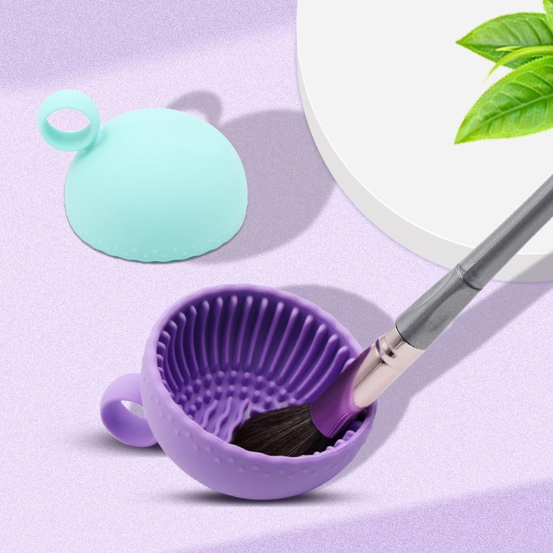 Silicone Makeup Brush Cleaner Powder Puff Cleaning Bowl Eyeshadow Brushes Wash Clean Mat Beauty Tools Soft Silicone Scrubber Box