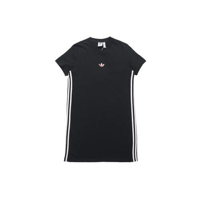 Originals Adicolor Dress Embroidered Logo Sports Fashion Casual Round Neck Short Sleeve Dress Women Dresses Black H39043