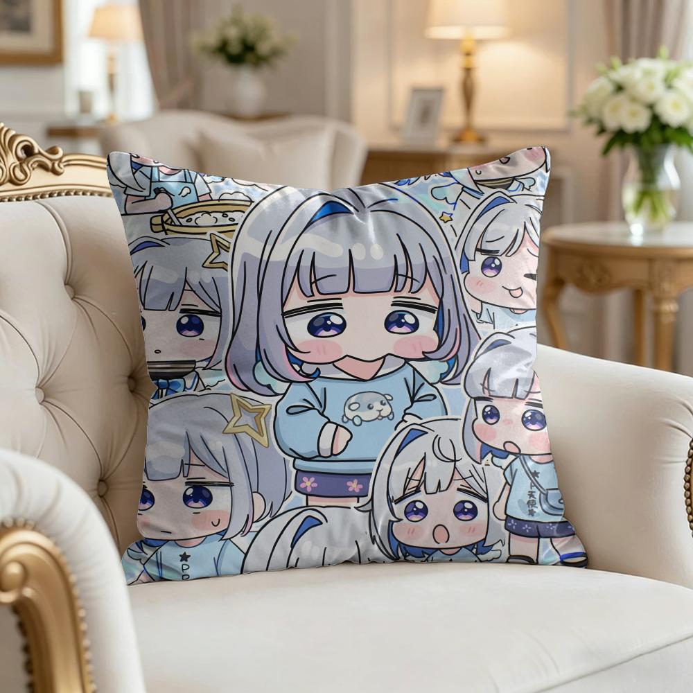 Amane Kanatas Cute Cushion Cover Silky Short Plush Invisible Zipper Dustproof Sofa Pillow Case For Home Decor