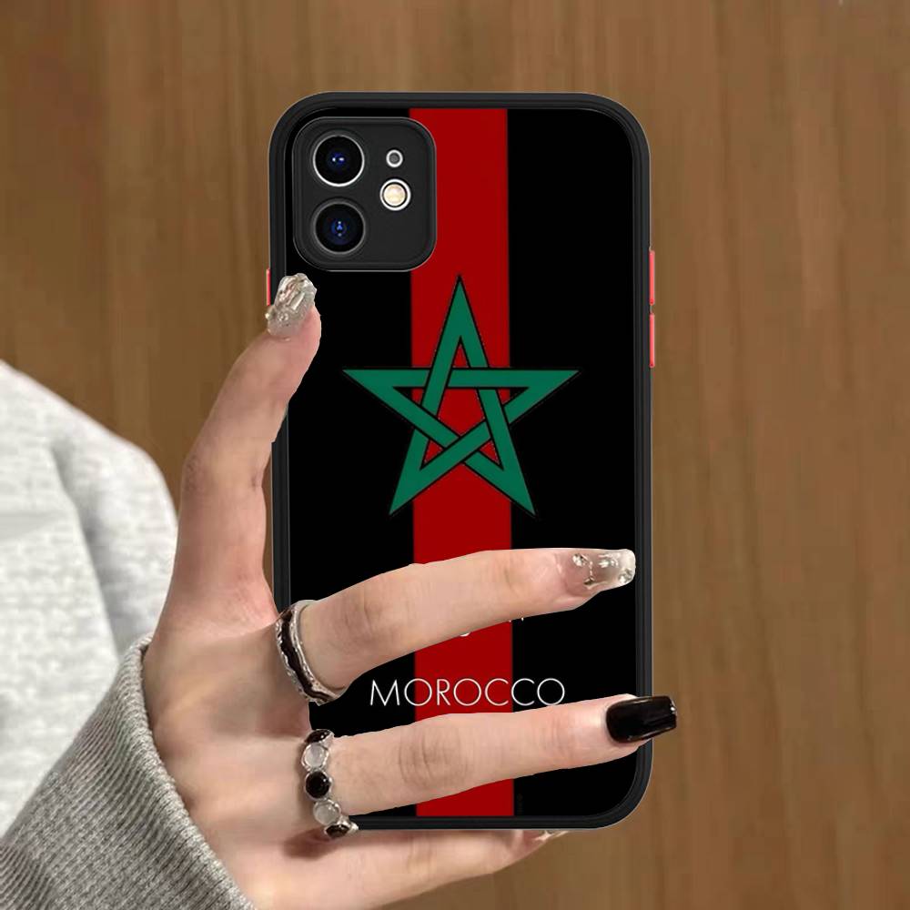 

Morocco Map Flag Matte Protective Case For IPhone 16 15 14 13 12 11 Pro Max X XS MAX Protection Case iphone 12