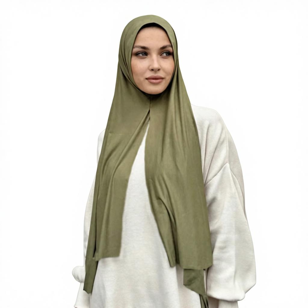Middle East Polyester Women's Hijab Head Scarf Soft Long Monochrome All Seasons Jersey