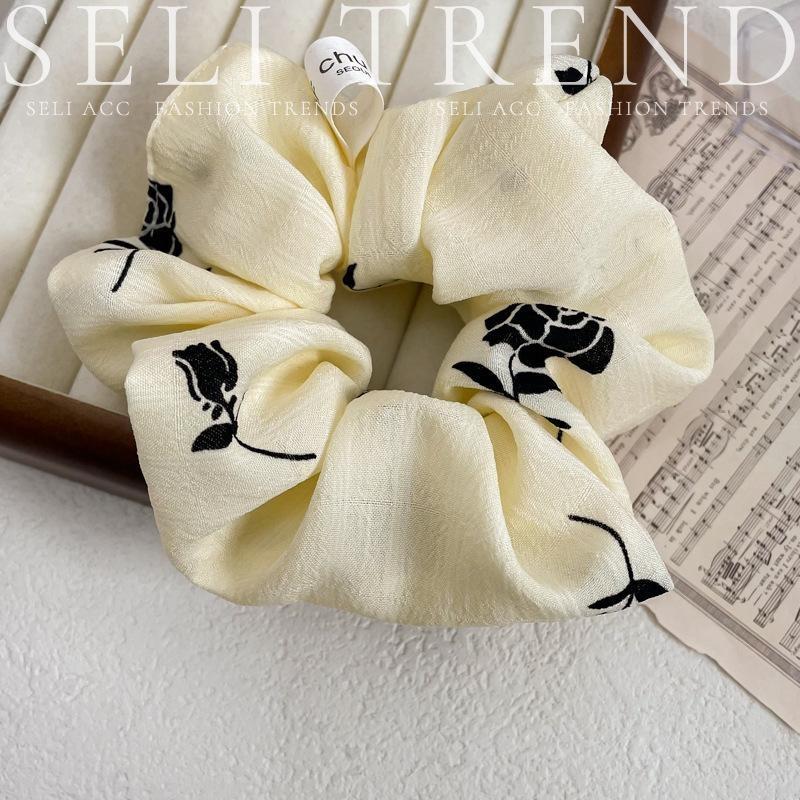 Scrunchie Multi Styles Floral Plaid Soft Fabric Minimalist Versatile Women Hair Tie Hair Accessories