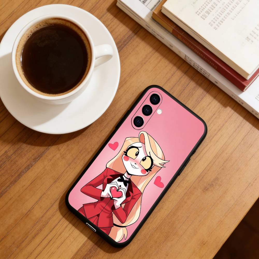 Hazbin Hotel Charlie Morningstar Phone Case For Samsung Galaxy A73,A72,A71,A70,A53,A52,A51,Soft Silicone Black Cover