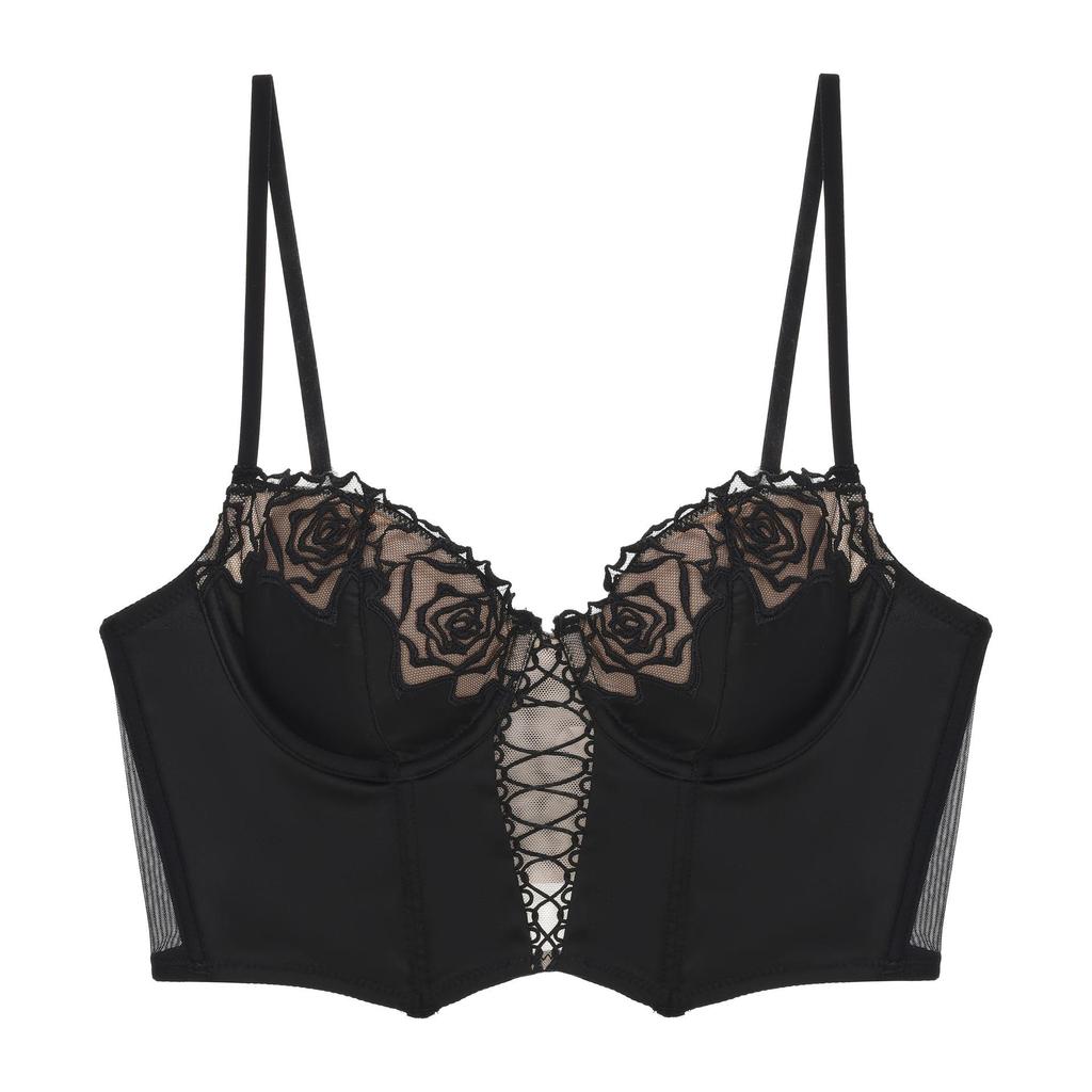 Retro Rose Korsettweste & BH-Set – Europäischer & Amerikanischer Taillenformer, Longline Französisches Design für Damen