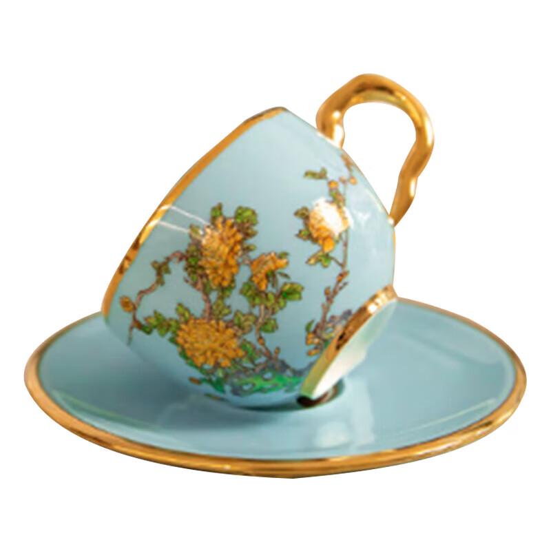 Yongfengyuan Madam Porcelain West Lake Blue 150ml Cup and Saucer Set