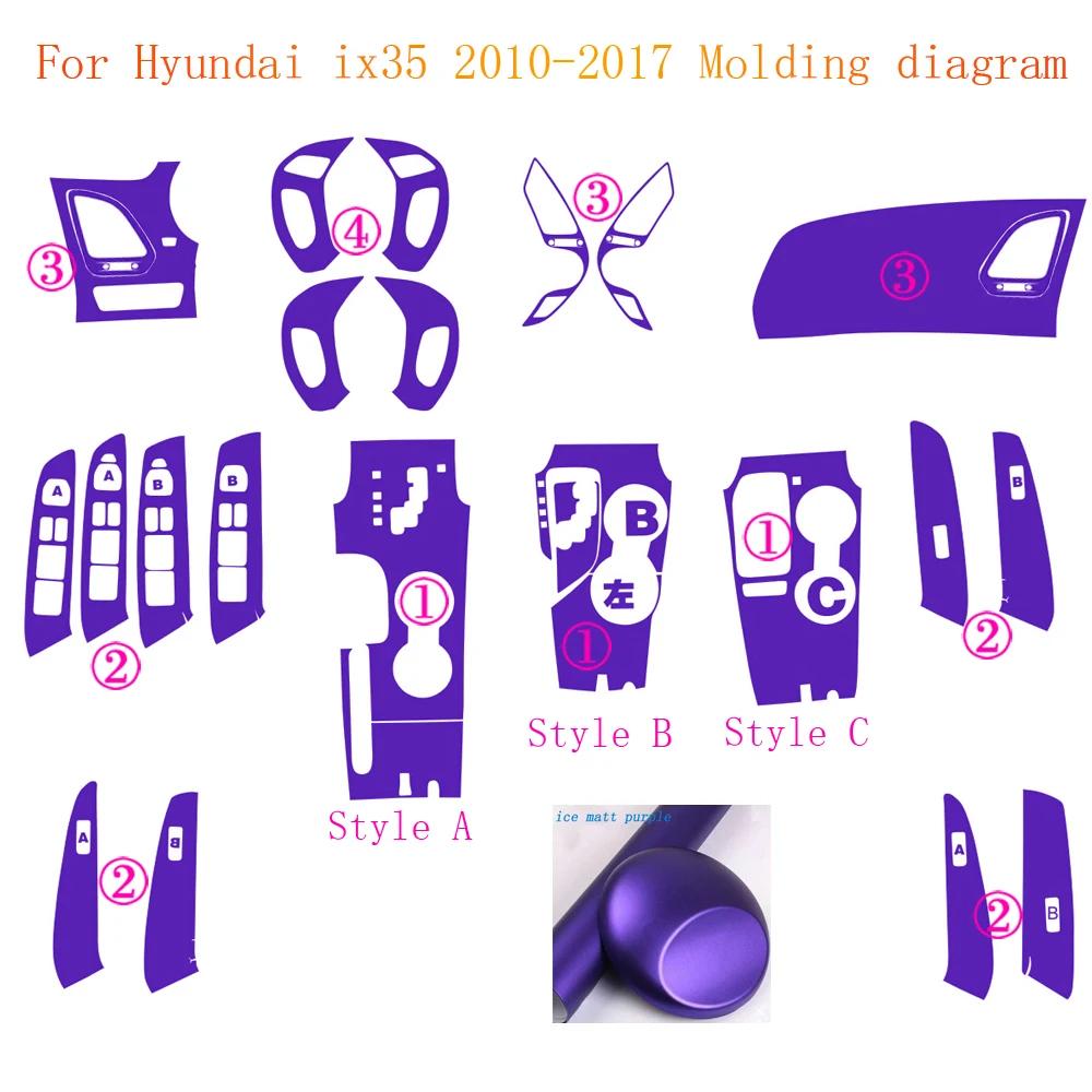Für Hyundai Tucson ix35 2010-2017 Innenraum Mittelkonsole Türgriff Kohlefaser Aufkleber Decals Autostyling Zubehör
