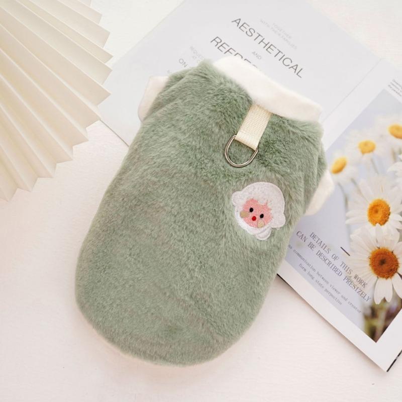 Abbigliamento per Gatti Domestici per Autunno e Inverno, Flanella Ricamata Ispessita Calda per Cani e Gatti, Accessori per Cani