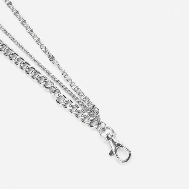 JEAN CHAÎNE COUCHES Taille Chaîne Hip Hop Pantalon Chaîne Punk Taille