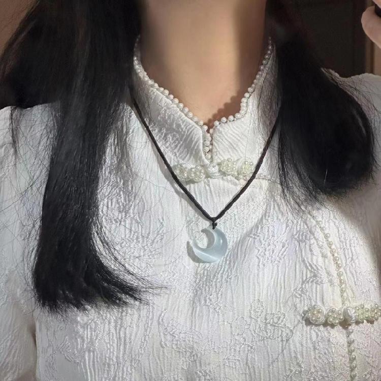 Fashion Clavicle Chain Crystal Crescent Moon Pendant Necklace Chocker Jewelry