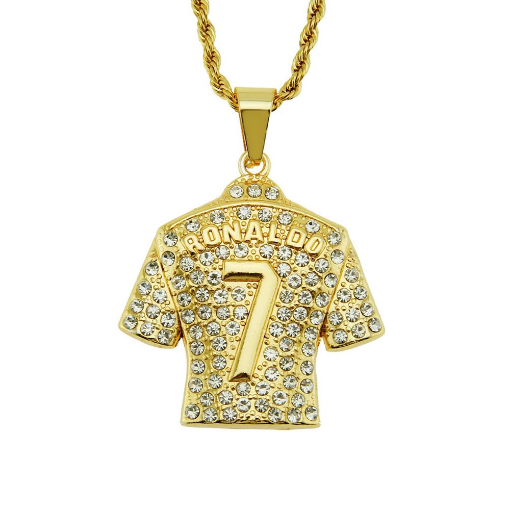 Ronaldo No. 7 Jersey Necklace for Men’s Football Player Memorial Necklace