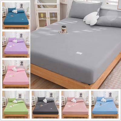 Elastic Bed Sheets Mattress Cover Soft Cotton Fitted Sheet Solid Color Bedspread Bed Cover Home Bedsheet (NO Pillowcase )