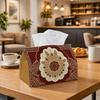 1pc Baroque Medallion Persian Tissue Box - Crimson Centered Napkin Storage Box, Suitable for Rolls/Facial Tissues/Single Sheets, Multi-Functional Stor