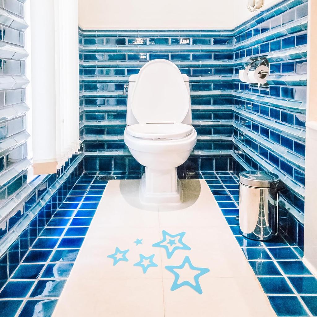 18PCS Anti Slip Shower Stickers, Bathtub Shower Floor Non Slip Stickers with Scraper, Star Glow In The Dark Stickers for Bath Tub Shower Stairs