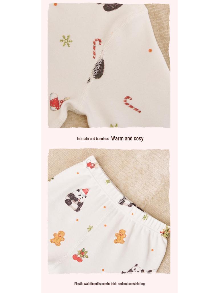 An Dan Christmas Edition Children's Cotton Long-Sleeve Autumn Pajamas Set for Women