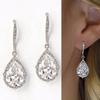 2026 Sparkling Crystal Pear Cubic Zirconia Drop Earrings for Women High-quality Copper Color Fashion Luxury  Zircon