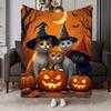 Whimsical Weighted Flannel Throw Blanket Suitable for - Cozy Bedspread - Soft Fleece with Witch Hats, Pumpkins & Moon Patterns, Warm Bedding for Couch