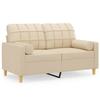 VidaXL 2-seater Sofa with Decorative Pillows Cream 120 Cm Fabric, Sofa, Loveseat, Living Room Sofa, Sofas, Sofa 3200776