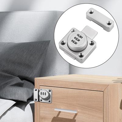 3-stelliges Zahlenschloss für Tür, Sicherheitsschieberiegel, Schrank, Schrank, Passwort, Drehhaspel