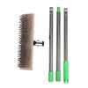 30CM Floor Brush with 1.2M Telescopic Handle Stainless Steel Wire Scrubbing Brush for Driveway Step Deck Tile Moss Snow