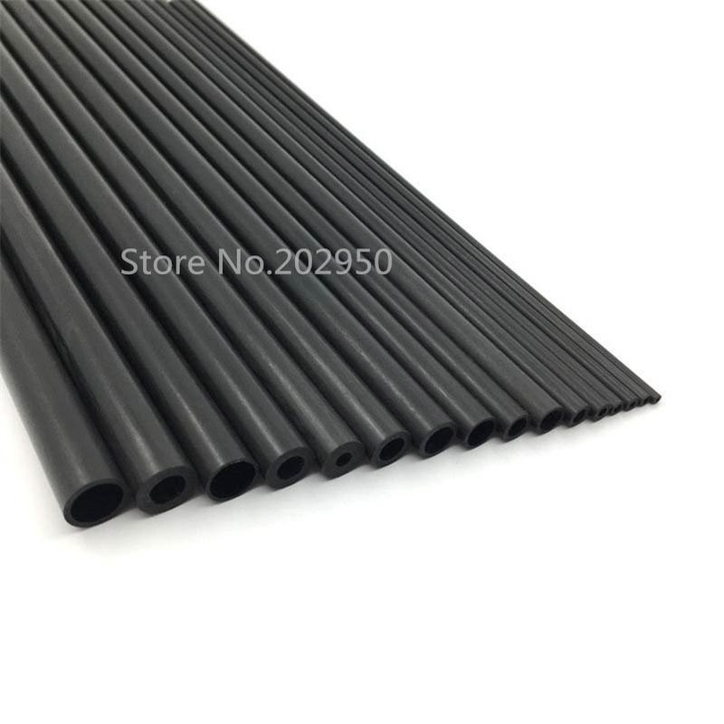 8 unidades/lote Nuevo Tubo de Fibra de Carbono 3K 2mm/3mm/4mm/5mm/6MM/7MM/8MM/10MM para Cuadricóptero Multicóptero (500 mm)
