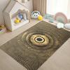 Black Gold Sunburst Rug Carpet Mat Non-Slip for Living Room Bedroom Baby Room Luxurious Home Decor