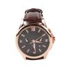 Men Watch Rose Golden Case Black Dial Quartz Movement Luminous Calendar Water Resistant Watch for Male