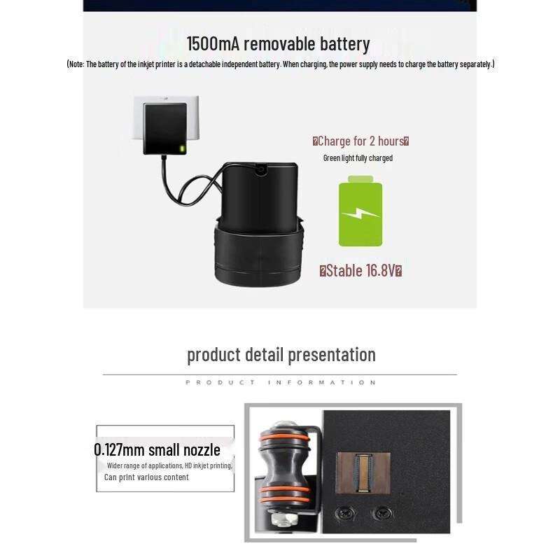 Longmazu Handheld Inkjet Printer CN plug (adapter included)
