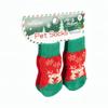 Weihnachts Hundesocken Anti-Rutsch Haustier Pfoten Socken Santa Rentier Schneeflocke Muster Anti-Verlust Warme Weiche Socken für Kleine Mittlere Hunde