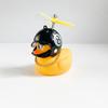 Car Broken Wind Small Yellow Duck With Helmet Airscrew Bicycle Moto With Straps Auto Pasted Accessories Interior Cycling Decor