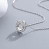 S925 Sterling Silver Moissanite Zodiac Pendant Necklace with U-shaped Horseshoe Clasp