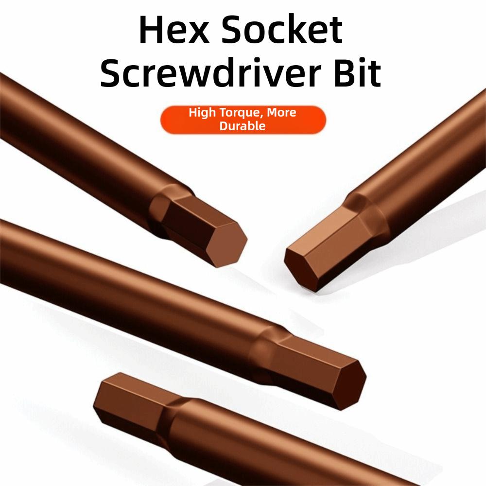 New Internal Hex Hexagonal Screwdriver Straight Shank Extended Length Maintenance Tool H2.5/4mm Hand Tool