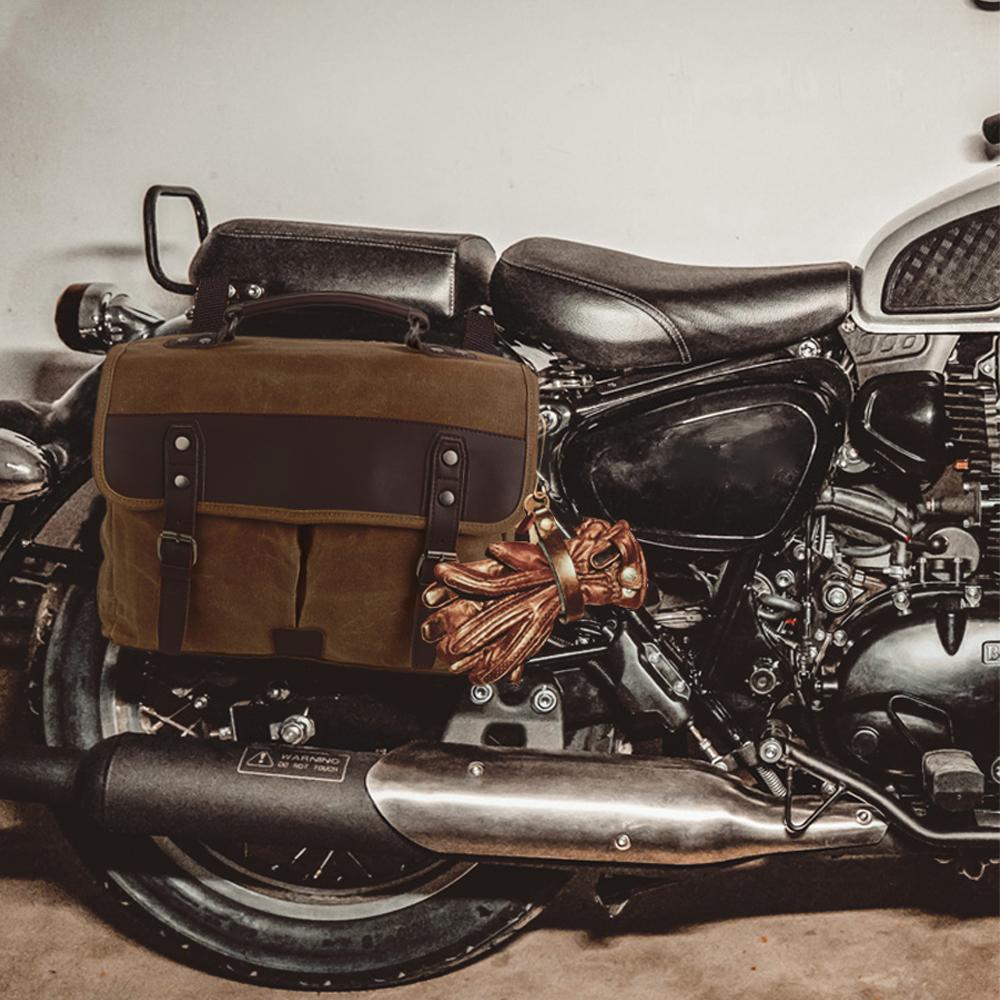 Large Capacity Motorcycle Side Bag Waterproof For Sportster Softail Dyna Cruiser Universal Motorbike Vintage Tool Bags Luggage