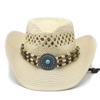Ethnic Accessories Western Cowboy Straw Hat Handmade Hollow Straw Hat Men's Outdoor Knight Hat Women's