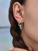 Qiong Yao Turquoise Beaded Pendant Earrings, 18K Gold-Plated Stainless Steel, Fade-Resistant Exquisite Design